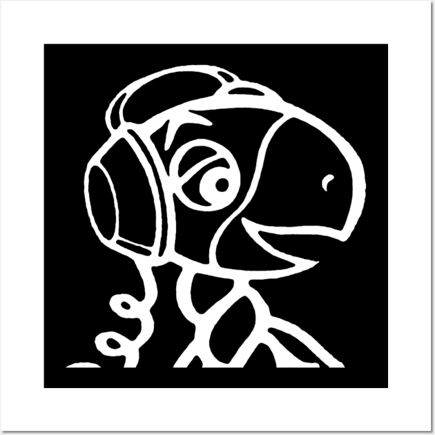 Turtle's Records & Tapes Mascot with Headphones Wall Art by RetroZest